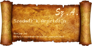 Szedmák Arszlán névjegykártya